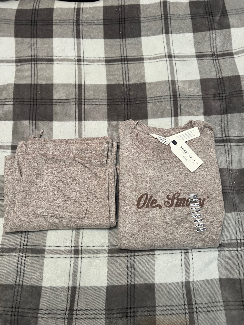 boxercraft Heather Taupe Two-Piece Pajama Set